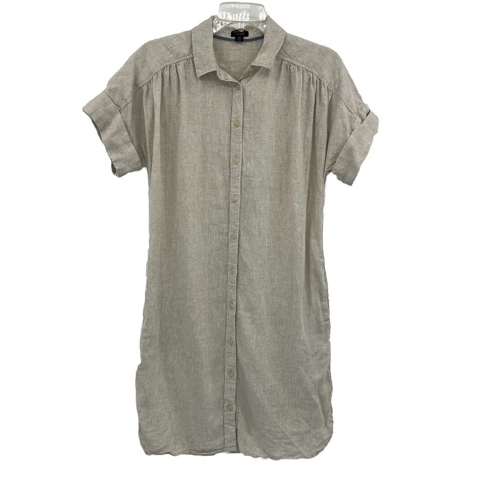J.Crew Relaxed-fit Short-sleeve Flax Baird McNutt Irish Linen Shirtdress XS